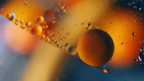Closeup of Oil Bubbles Background Footage for Advertising