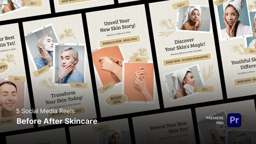Social Media Reels - Before After Skincare Premiere Pro Templates