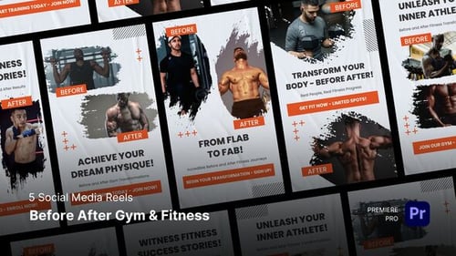 Social Media Reels - Before After Gym & Fitness Premiere Pro Template
