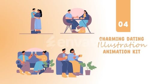 Couple Dating Illustration Animation Scene