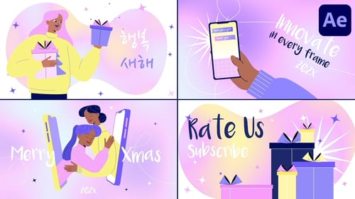 Illustrated Holiday Season Wishes Opener with Modern Fluid Animation