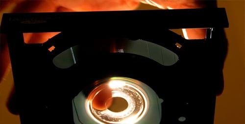 Compact Disc in Flash Reader Close Up