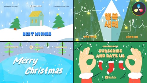Animated Christmas Greeting Typography Scenes
