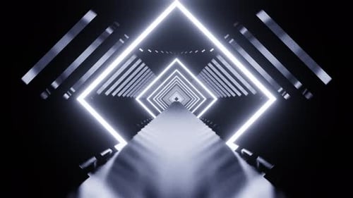 Cold Square Vj Loop Tunnel Background 4K