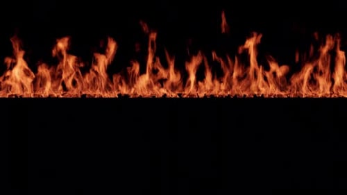 Animated Realistic Fire Line with Alpha Channel