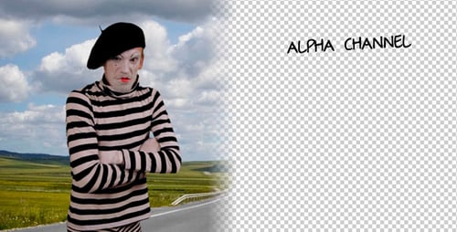 Angry Mime Punching Air on Rural Road