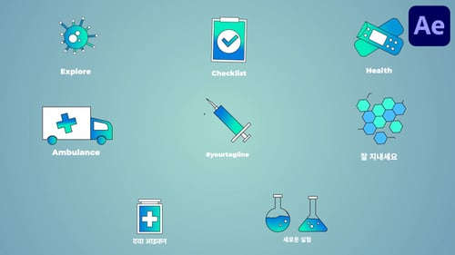 Medicine Icons And Titles for After Effects