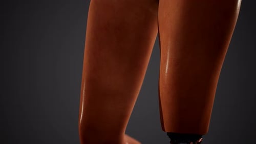 Futuristic Cyborg Woman with Exposed Robotic Parts