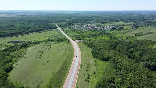 Long Highway Aerial View
