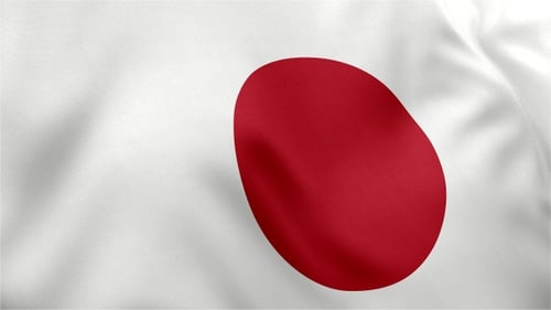 Waving Flag of Japan Seamless Loop