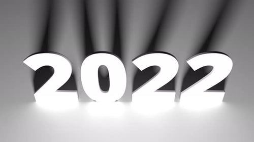 2022 Year with Dramatic Lights and Shadows