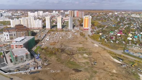 Aerial view of Construction site for a new multi-storey residential area. 43