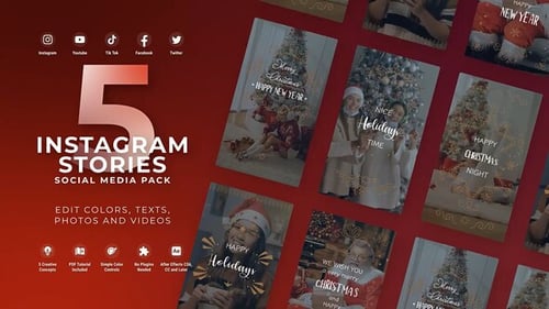 Instagram Christmas Stories MOGRT Premiere Pro