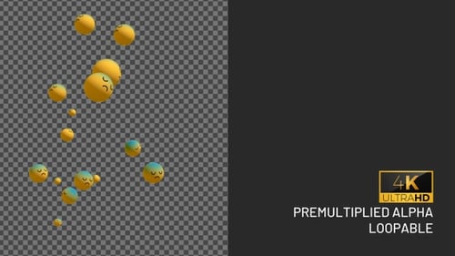 Abstract Animated Emoji Spheres Floating Background
