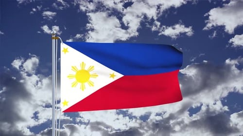 Philippines Flag Waving Realistic 3D Animation