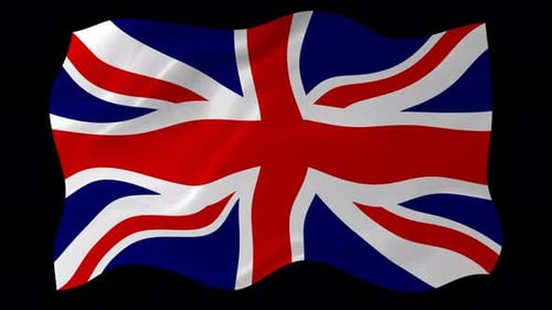 Animated United Kingdom Union Jack Flag Waving Loop