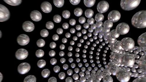Sparkling Disco Ball Spiral Tunnel Background Loop