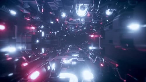 Flying Into Spaceship Tunnel