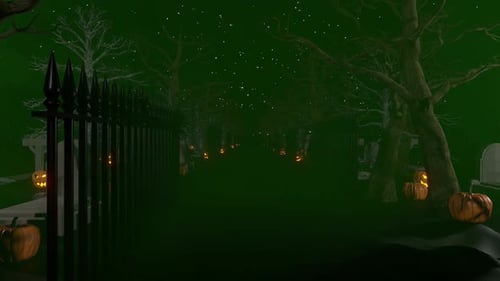 Animated Spooky Cemetery Entrance for Halloween Title Reveal