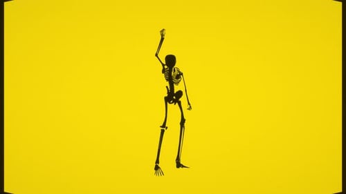 Dancing Skeleton Character Silhouette for Halloween