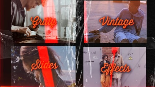 Gritty Vintage Slideshow Intro: Grunge Retro Vibe Opener for Premiere Pro