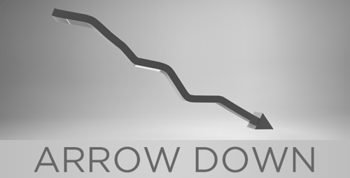 Animated 3D Downward Trend Arrow Graphic