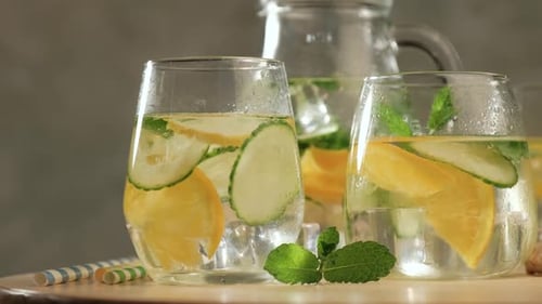 Hydrating Lemon Cucumber Mint Water Refreshment