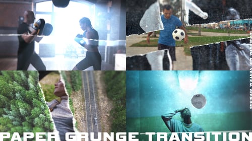 Cinematic Grunge Paper Transitions for Video Projects