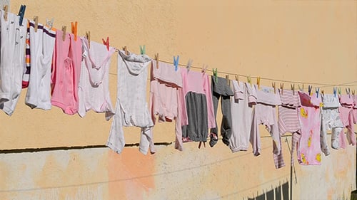 Kids Clothes Drying Outside