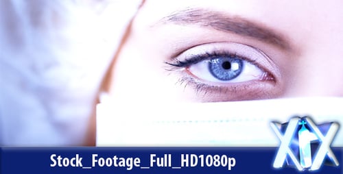 Intense Blue Eye of Medical Professional