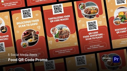 Social Media Reels - Food QR Code Promo Premiere Pro Templates
