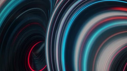 Dynamic Glowing Neon Lines in Futuristic Tunnel