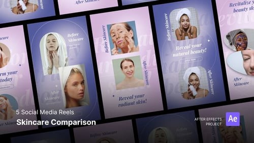 Social Media Reels - Skincare Result Comparison After Effects Project Files