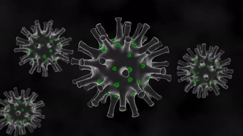 Scientific 3D Virus Cells Rotating Medical Background