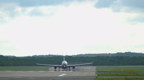 Airplane Approaching To Airport