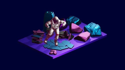 Astronaute essayant de flotter sur la lune