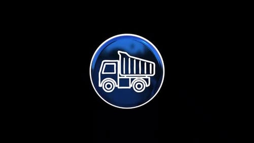 Animated 3D Dump Truck Icon Element