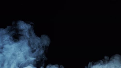 Ethereal White Smoke Billowing Against Black Background