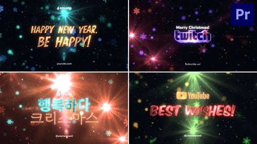 Christmas And New Year Greetings Typography for Premiere Pro