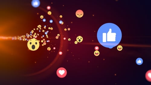 Social Media Emoji Reactions Particle Stream Animation
