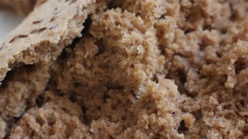 Close-Up View of Crumbly Brown Bread