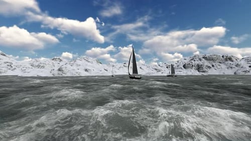 Sailing boat on the sea