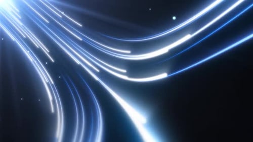 Futuristic Digital Data Stream Light Ray Beams Flow in Cyberspace - 1080p