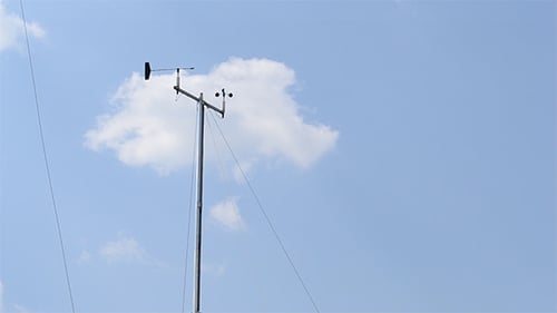 Weather Station Against Blue Sky Measuring Wind