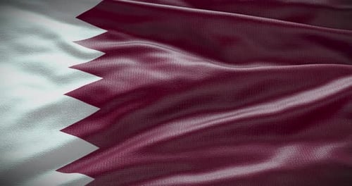Realistic Waving Flag of Qatar Animation