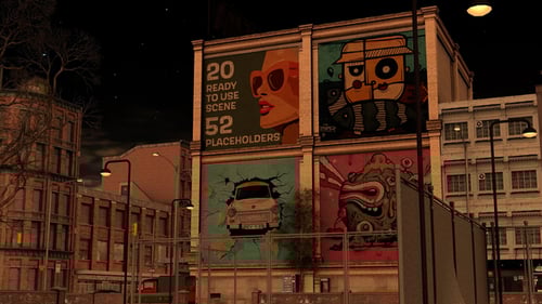 Mockups de arte de rua, grafite e publicidade