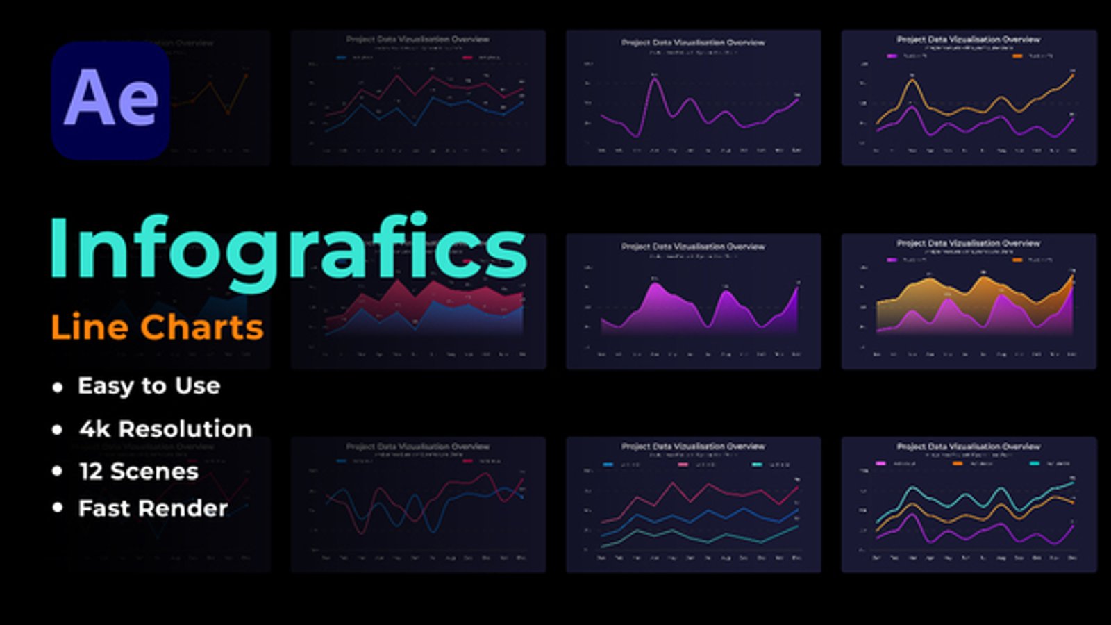 Infographics Line Charts, Infographics ft. line chart & graph animation ...