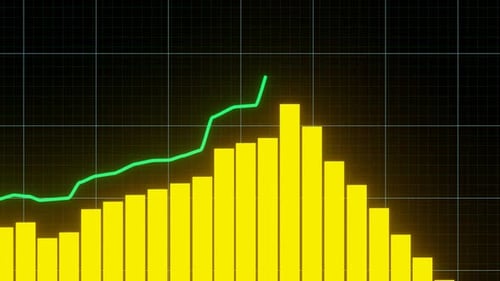 Stock market animated graphic. Stock price chart.