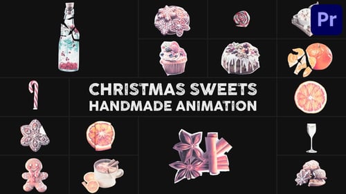 Animación de dulces navideños hechos a mano | Premiere Pro MOGRT