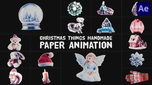 Christmas Things Handmade Paper Animation for After Effects
